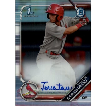 2019 Bowman Chrome Prospect Autographs Refractors #CPAJM Jonatan Machado