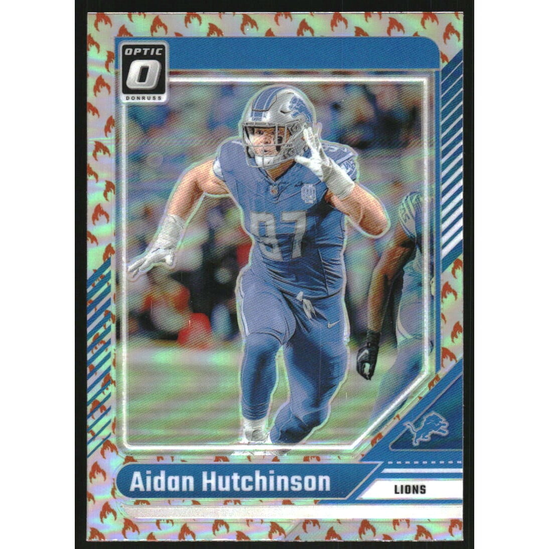 2024 Donruss Optic Fire #68 Aidan Hutchinson. rookie card picture