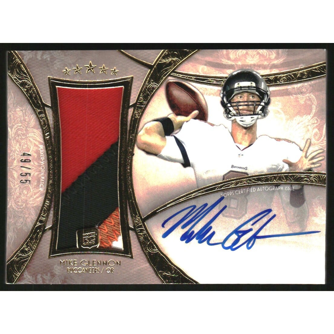 2013 Topps Five Star Rookie Autographed Patch Gold #107 Mike Glennon JSY AU. rookie card picture