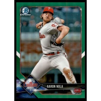 2018 Bowman Chrome Green Refractors #22 Aaron Nola