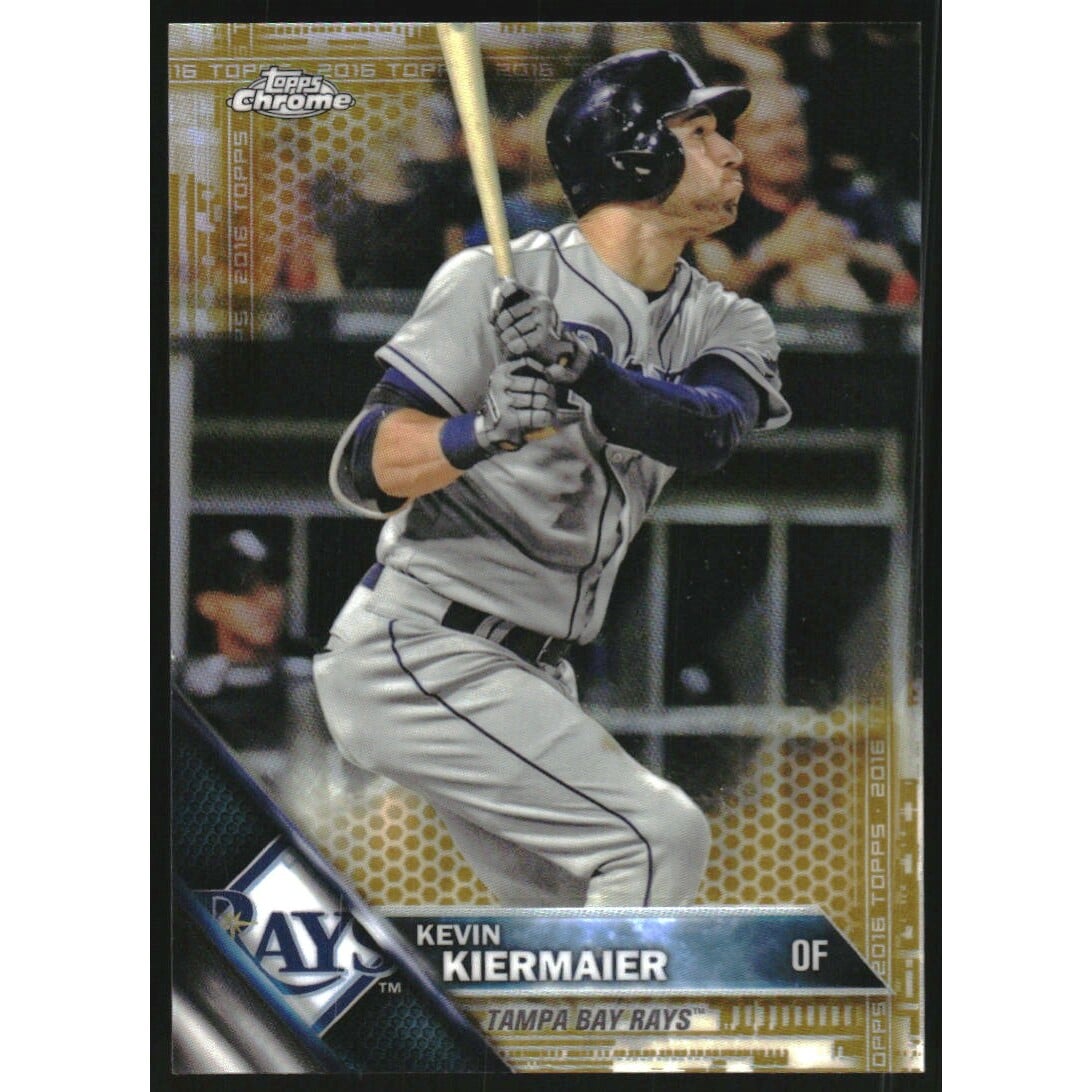 2016 Topps Chrome Gold Refractors #105 Kevin Kiermaier. rookie card picture