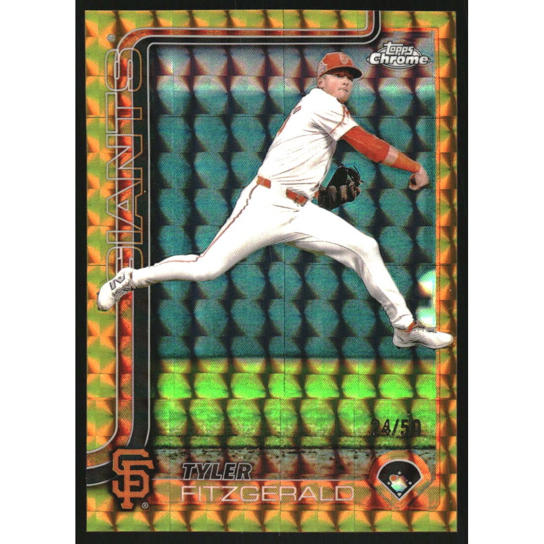 2025 Topps Chrome Gold Geometric Refractors #30 Tyler Fitzgerald. rookie card picture