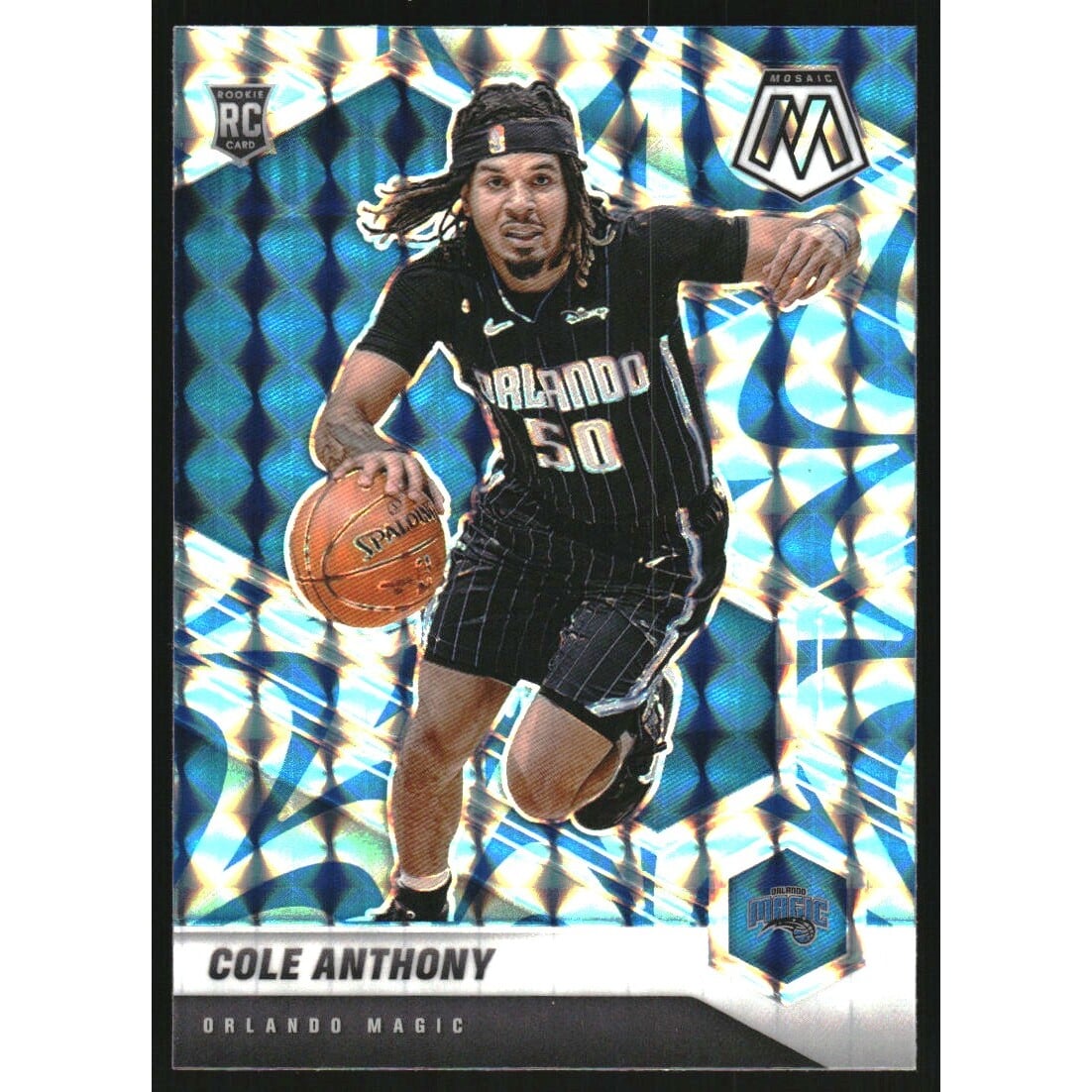 2020-21 Panini Mosaic Mosaic Reactive Blue #207 Cole Anthony. rookie card picture