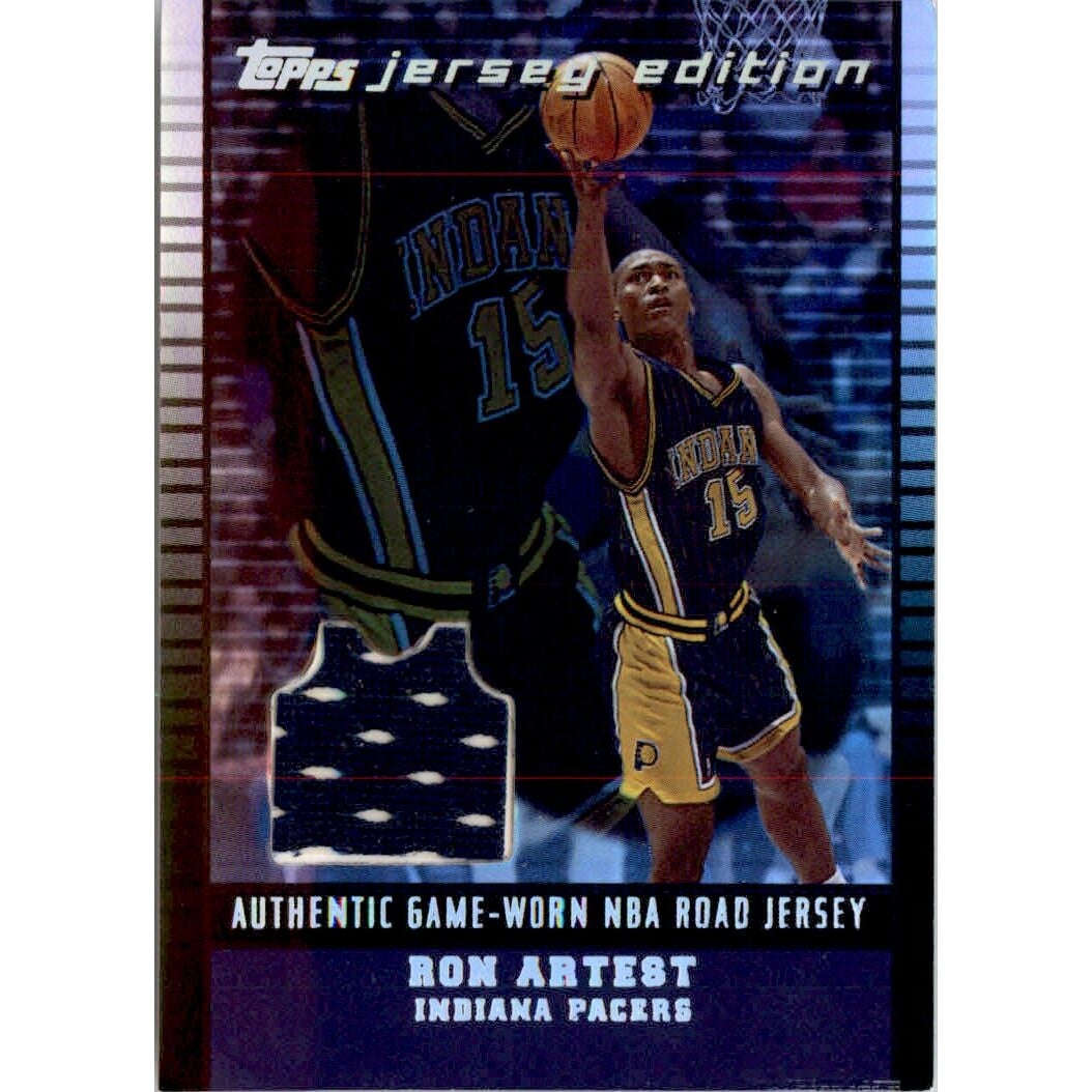 2002-03 Topps Jersey Edition Black #JERAO Ron Artest R. rookie card picture