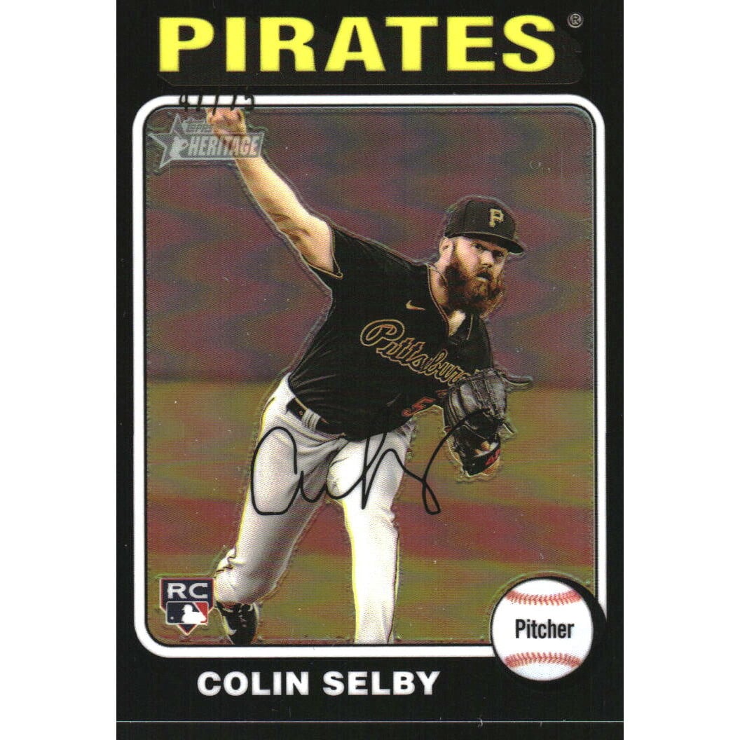 2024 Topps Heritage Chrome Black Refractors #150 Colin Selby HN. rookie card picture