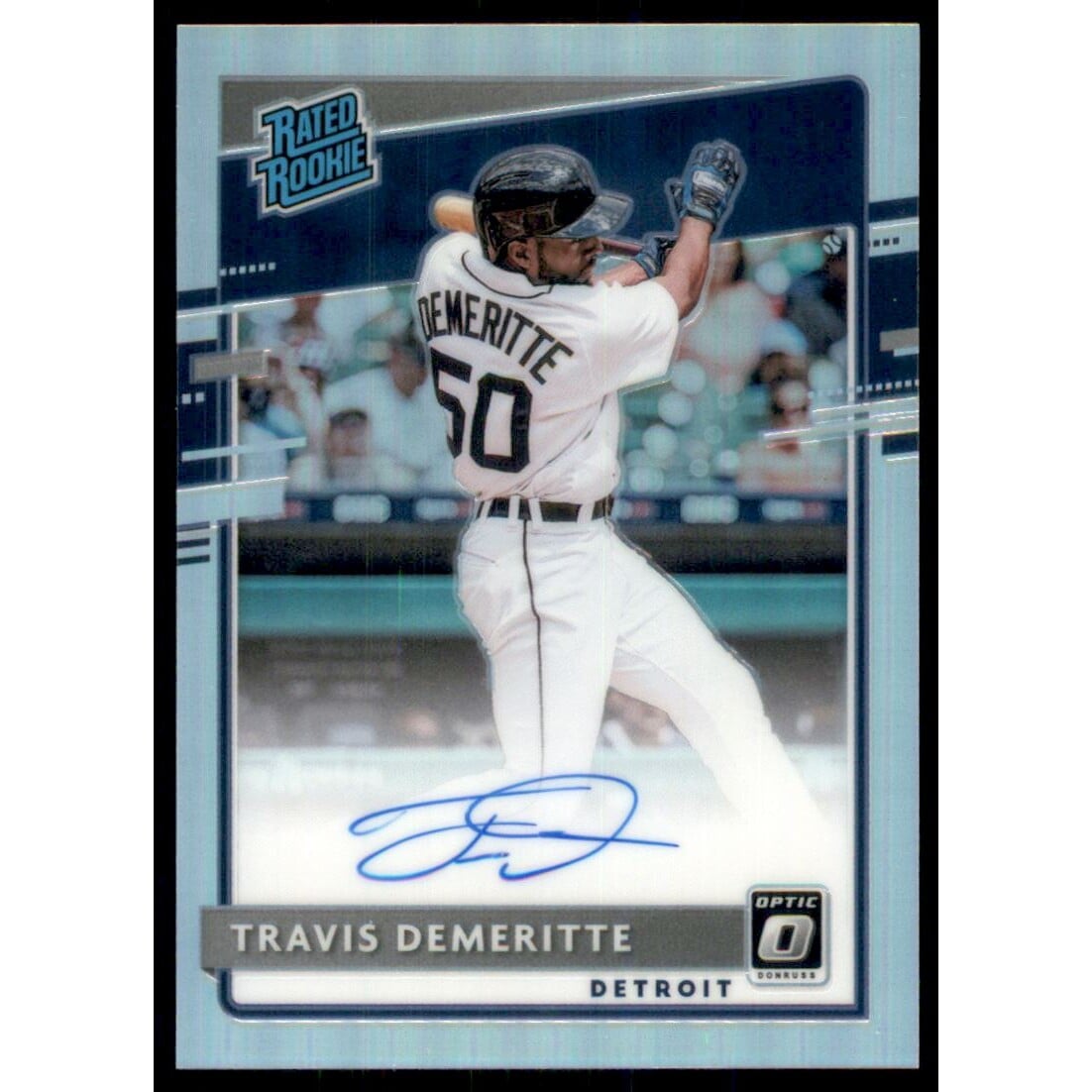 2020 Donruss Optic Rated Rookies Signatures Holo #54 Travis Demeritte. rookie card picture