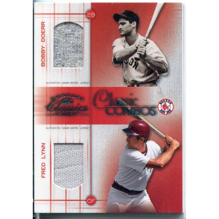 2003 Donruss Classics Classic Combos #3 Bobby Doerr Jsy/Fred Lynn Jsy/25. rookie card picture