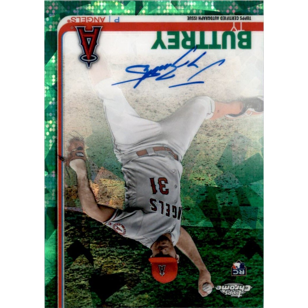 2019 Topps Chrome Sapphire Rookie Autographs Green #CSATB Ty Buttrey. rookie card picture