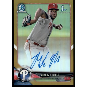 2018 Bowman Chrome Prospect Autographs Gold Refractors #CPAMMI McKenzie Mills