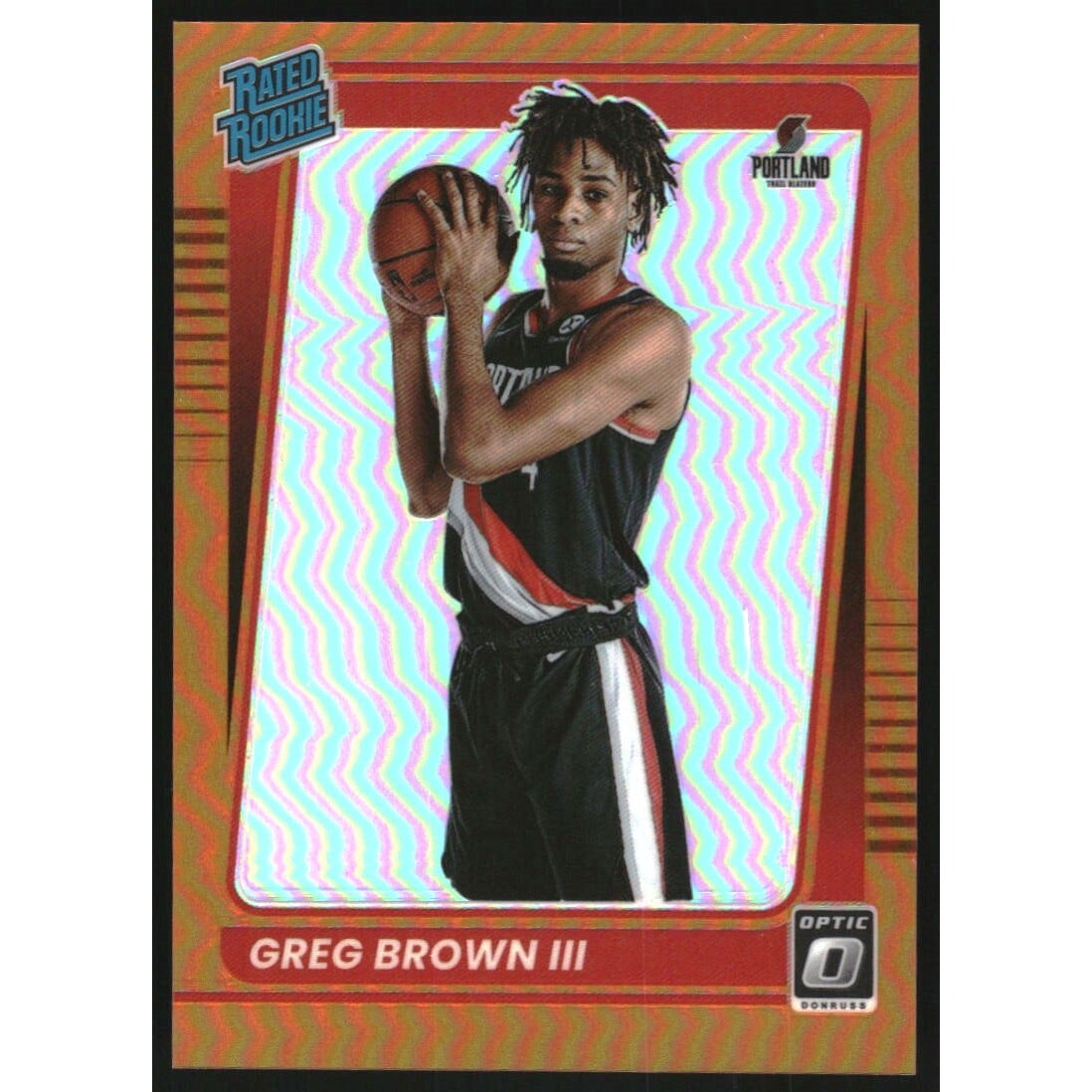 2021-22 Donruss Optic Orange #195 Greg Brown III. rookie card picture