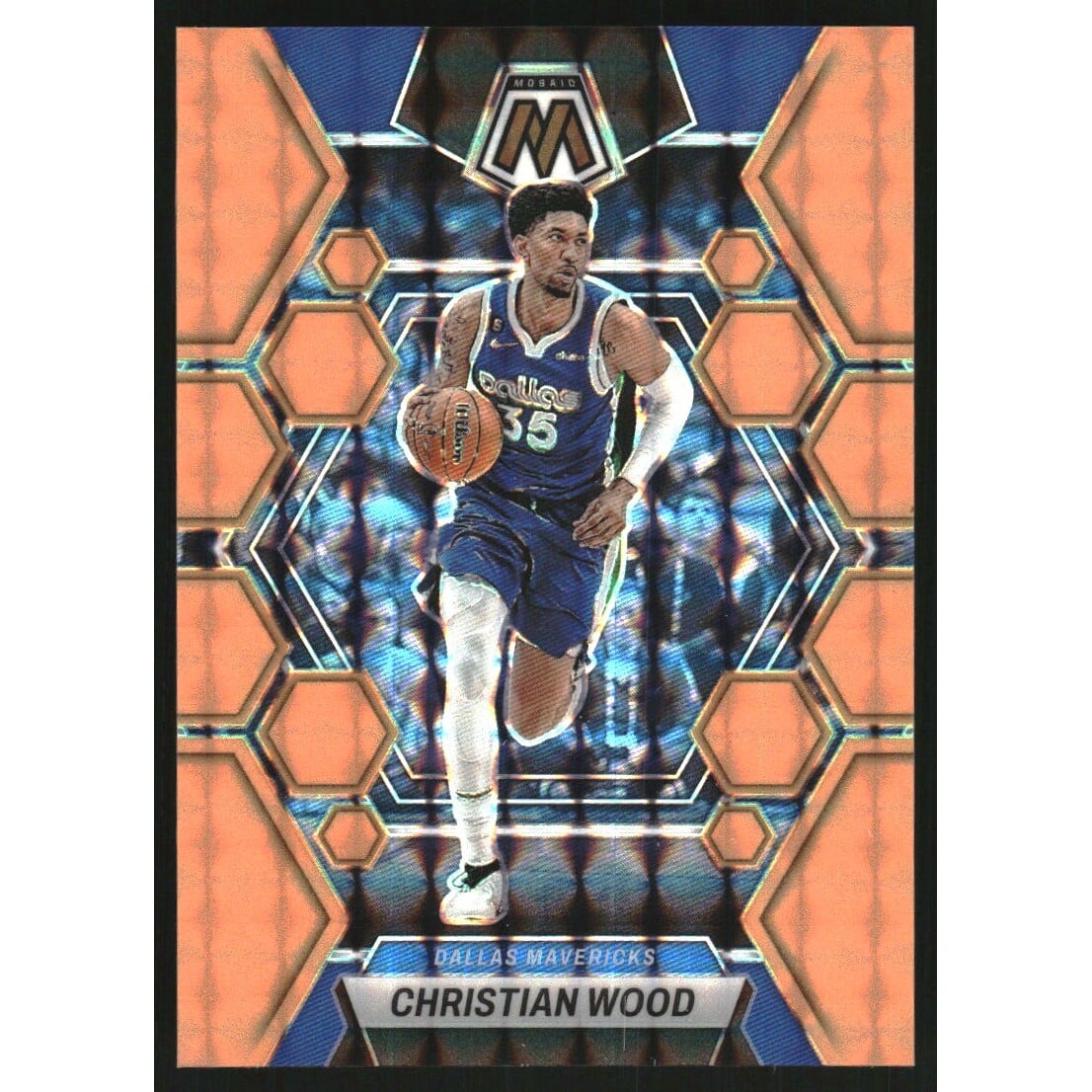 2022-23 Panini Mosaic Mosaic Orange Fluorescent #125 Christian Wood. rookie card picture