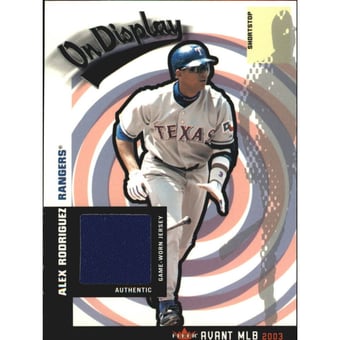 2003 Fleer Avant On Display Game Used #AR Alex Rodriguez Jsy