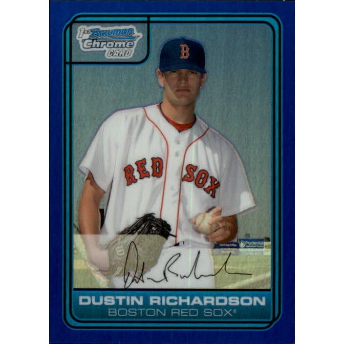 2006 Bowman Chrome Draft Draft Picks Blue Refractors #35 Dustin Richardson. rookie card picture