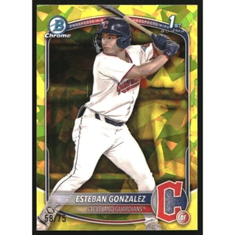 2025 Bowman Chrome Sapphire Prospects Yellow Refractors #BCP70 Esteban Gonzalez