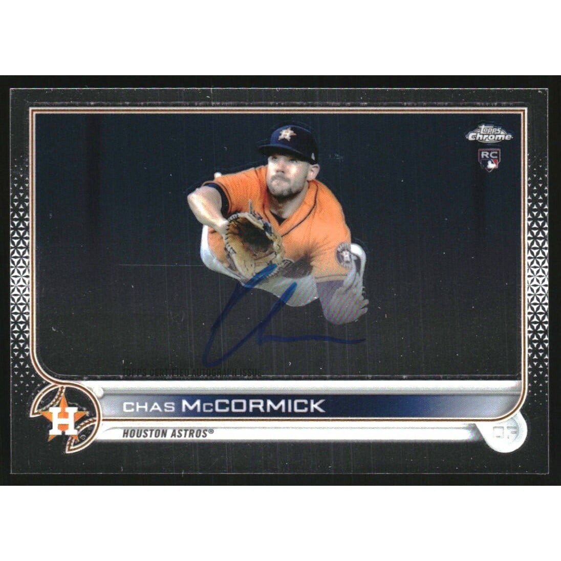 2022 Topps Chrome Rookie Autographs #RACM Chas McCormick. rookie card picture