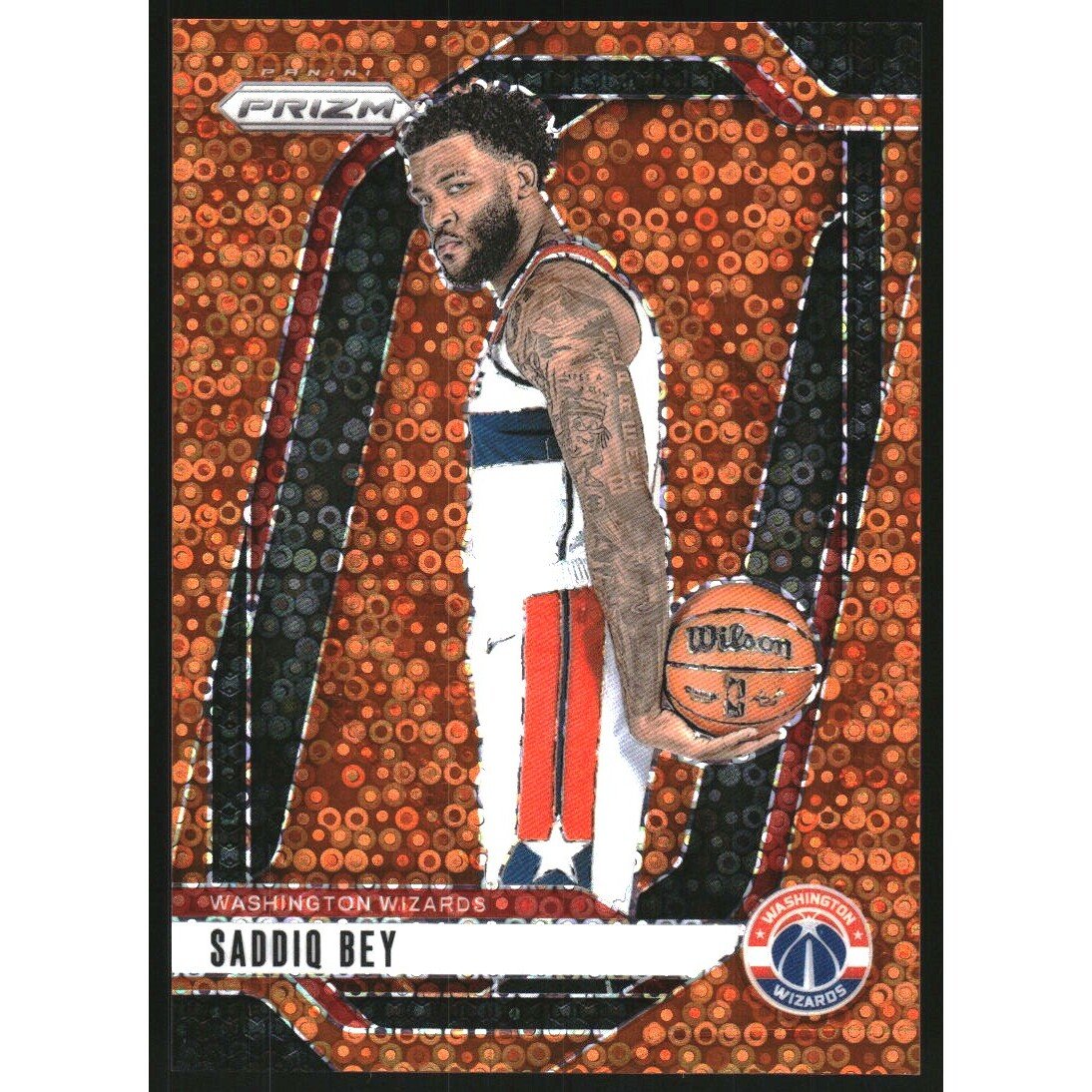 2024-25 Panini Prizm Prizms Fast Break Orange #44 Saddiq Bey. rookie card picture