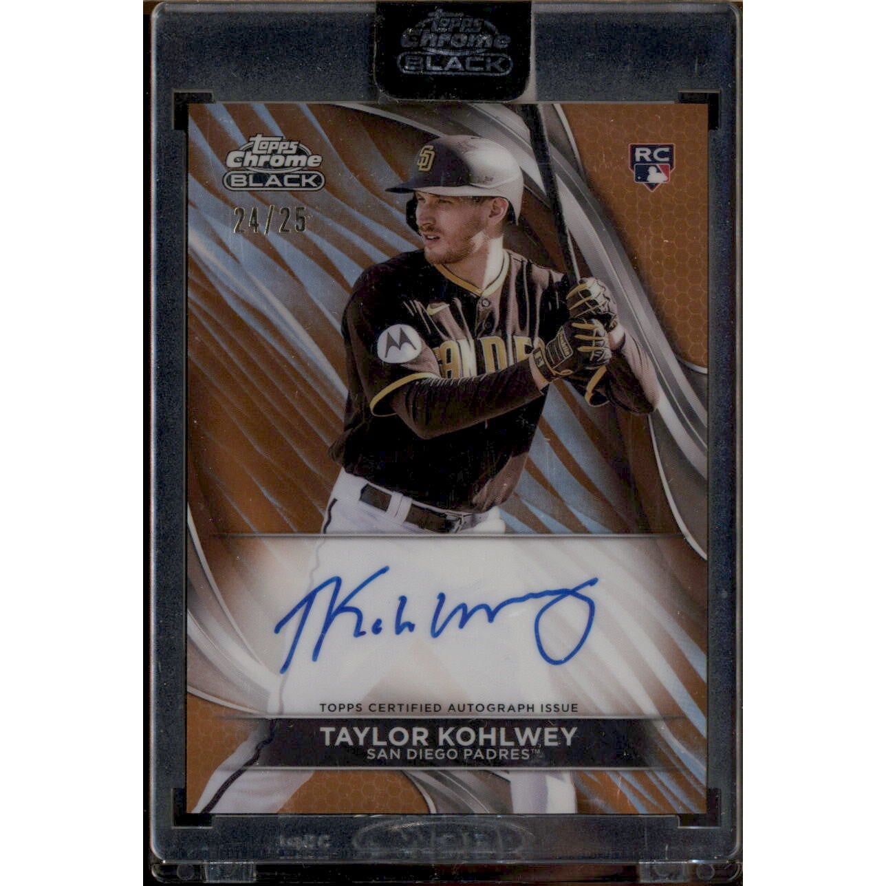 2024 Topps Chrome Black Autographs Orange Refractors #CBATK Taylor Kohlwey. rookie card picture