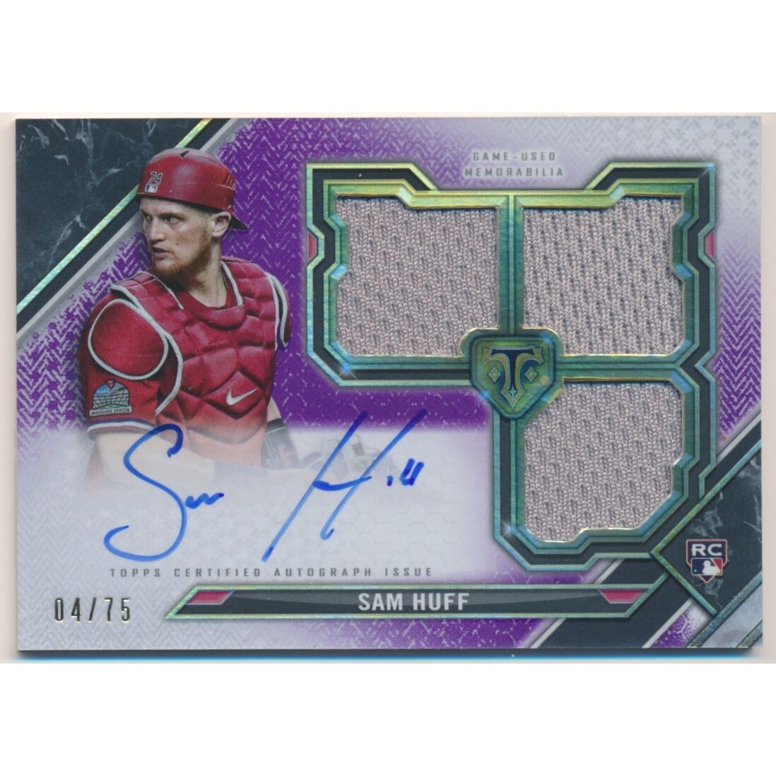 2021 Topps Triple Threads Amethyst #RFPARSHU Sam Huff EXCH. rookie card picture