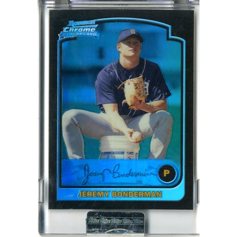 2003 Bowman Chrome Blue Refractors #249 Jeremy Bonderman. rookie card picture