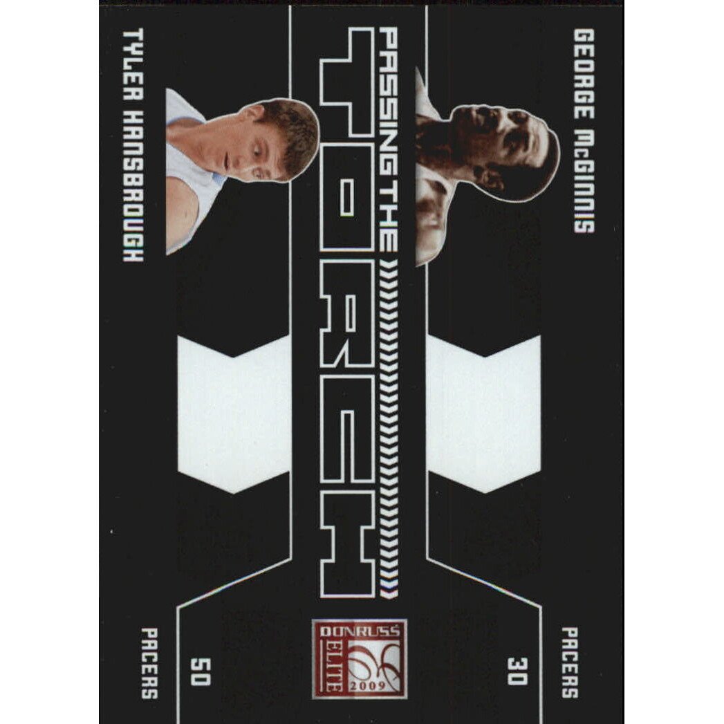 2009-10 Donruss Elite Passing the Torch Black #14 George McGinnis/Tyler Hansbrough. rookie card picture