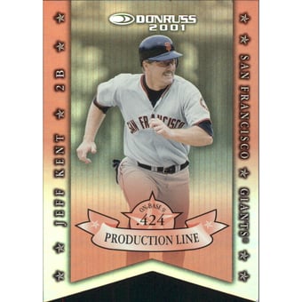 2001 Donruss Production Line Die Cuts #PL11 Jeff Kent OBP