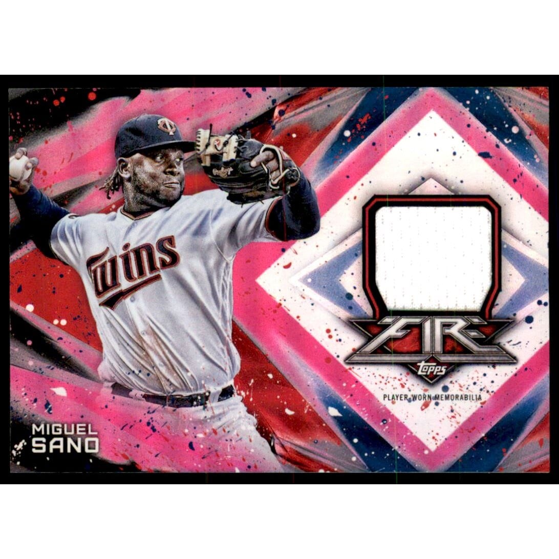 2017 Topps Fire Relics Magenta #FRMS Miguel Sano. rookie card picture