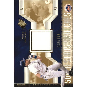 2002 SPx SuperStars Swatches Gold #174 Mike Piazza