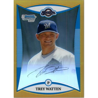 2008 Bowman Chrome Draft Prospects Gold Refractors #BDPP27 Trey Watten DP