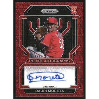 2022 Panini Prizm Rookie Autographs Prizms Red Donut Circles #102 Dauri Moreta