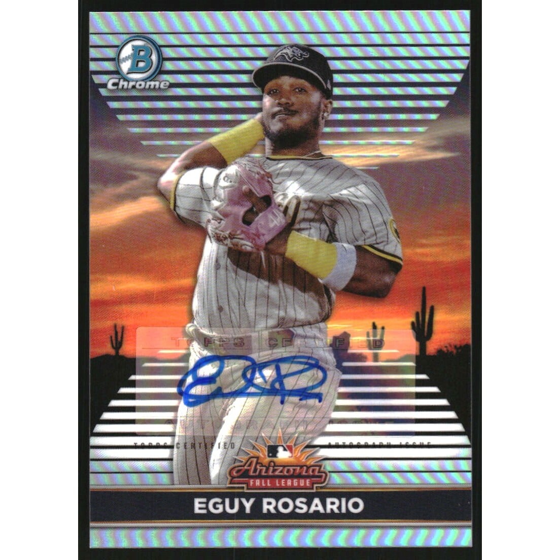 2022 Bowman Chrome '21 AFL Fall Stars Autographs #AFLS10 Eguy Rosario/100. rookie card picture