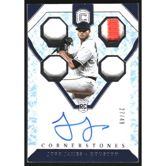 2019 Panini Cornerstones Rookie Quad Relic Autographs Crystal #27 Josh James