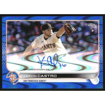 2022 Topps Chrome Rookie Autographs Blue RayWave Refractors #RAKC Kervin Castro