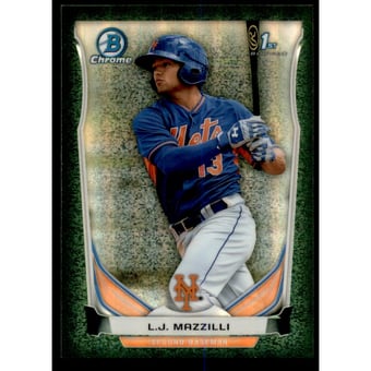 2014 Bowman Chrome Prospects Series 2 Black Static Refractors #BCP92 L.J. Mazzilli
