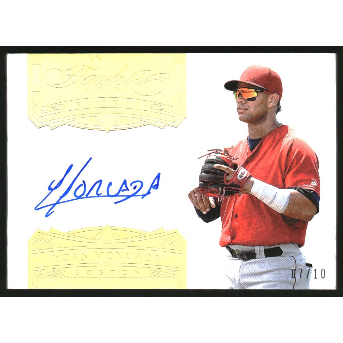 2017 Panini Flawless Rookie Signatures Gold #2 Yoan Moncada/10 2017 Panini Flawless Rookie Signatures Gold #2 Yoan Moncada/10