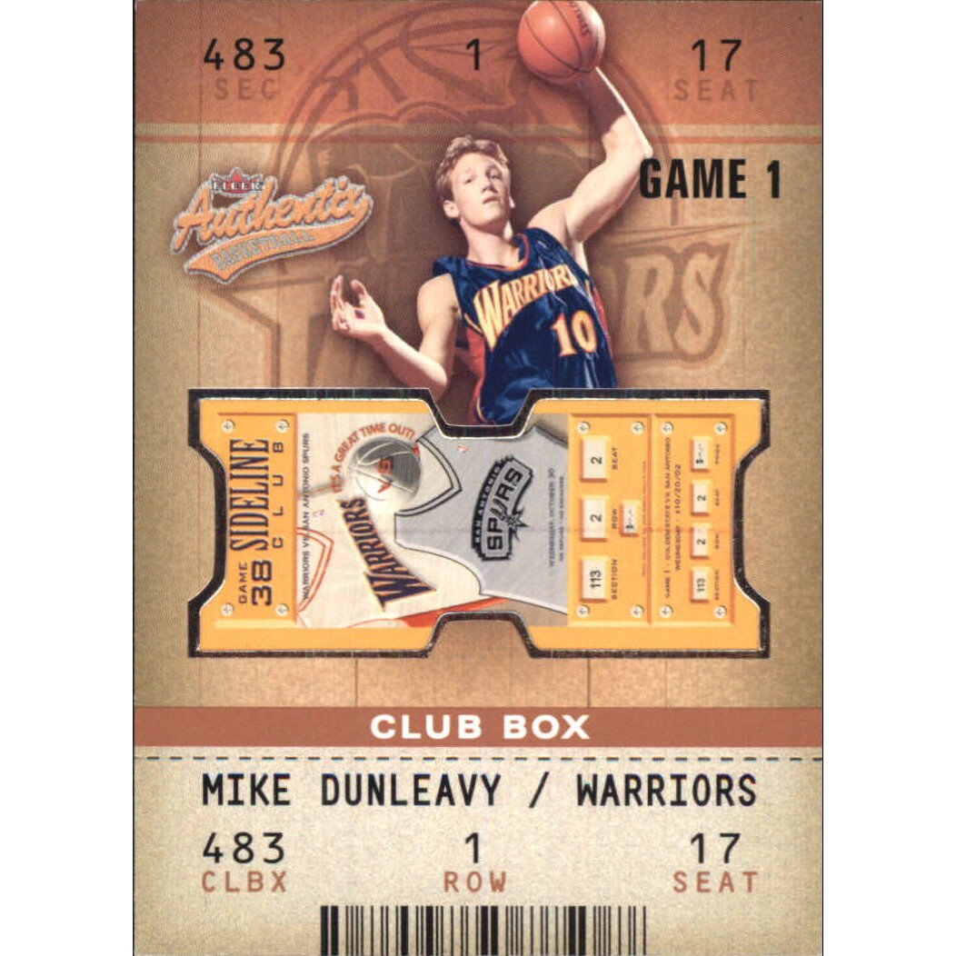 2002-03 Fleer Authentix Club #103 Mike Dunleavy. rookie card picture