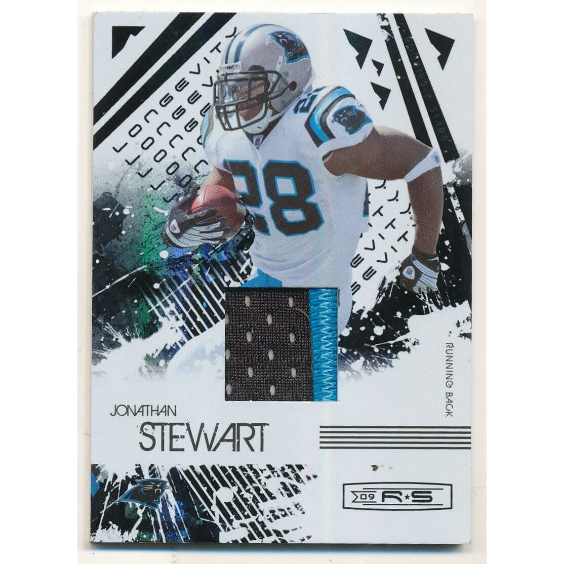 2009 Donruss Rookies and Stars Materials Black Prime Longevity #15 Jonathan Stewart/25. rookie card picture