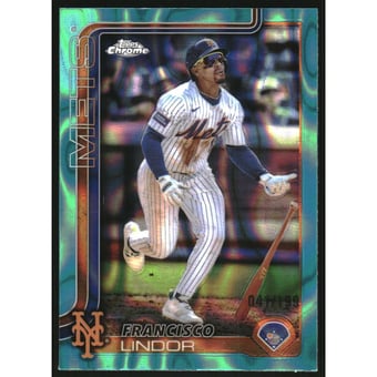 2025 Topps Chrome Aqua Lava Refractors #170 Francisco Lindor
