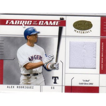 2003 Leaf Certified Materials Fabric of the Game #10IN Alex Rodriguez Rgr IN/50