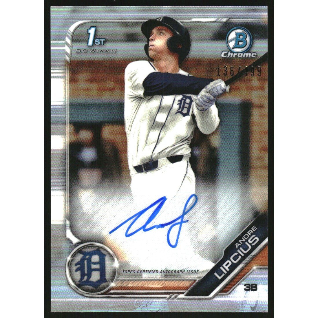 2019 Bowman Chrome Draft Autographs Refractors #CDAAL Andre Lipcius. rookie card picture