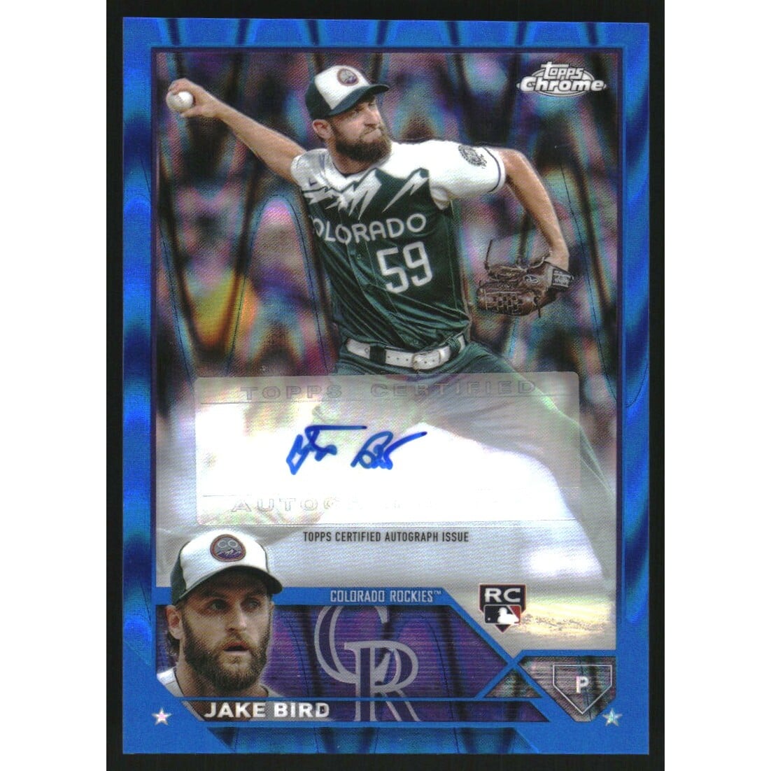 2023 Topps Chrome Update Autographs Blue Raywave Refractors #ACJBI Jake Bird. rookie card picture