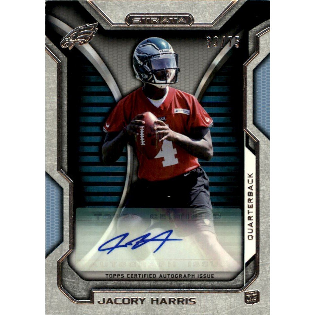2012 Topps Strata Rookie Autographs Blue #RAJH Jacory Harris. rookie card picture