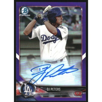 2018 Bowman Chrome Prospect Autographs Purple Refractors #CPADP DJ Peters