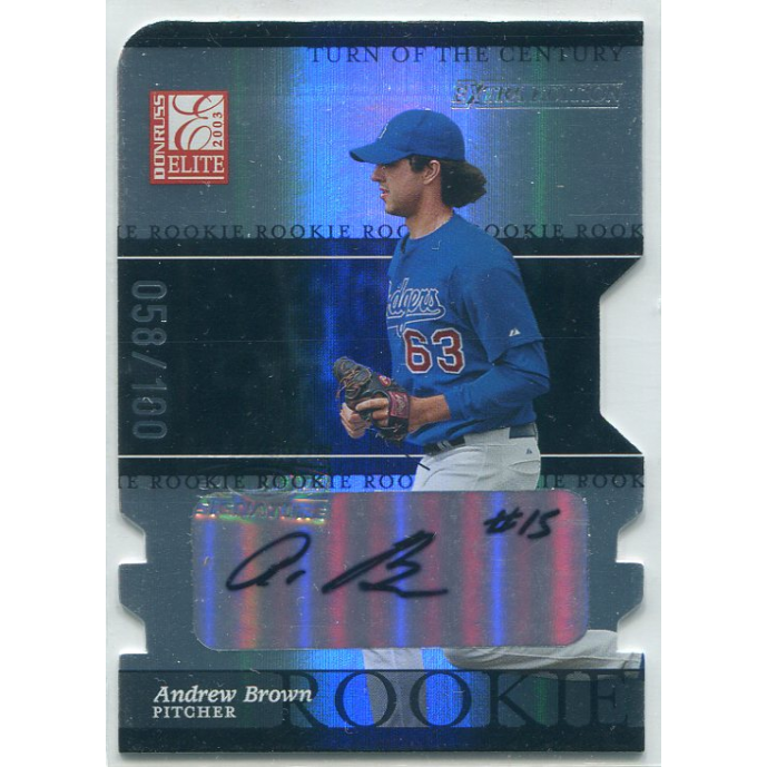 2003 Donruss Elite Extra Edition Turn of the Century Autographs #17 Andrew Brown. rookie card picture