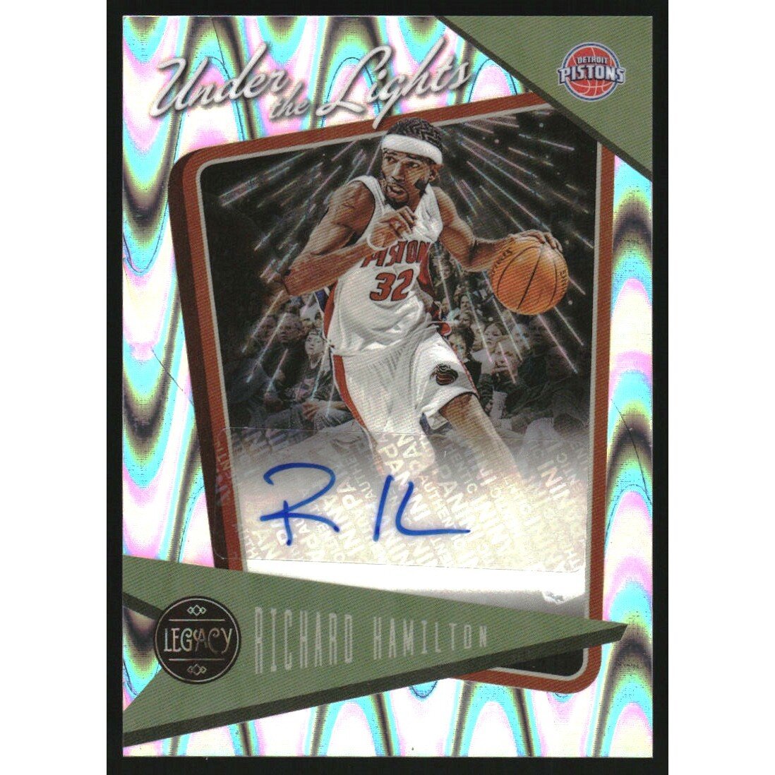 2022-23 Panini Chronicles Under the Lights Autographs Swirl #1 Richard Hamilton. rookie card picture