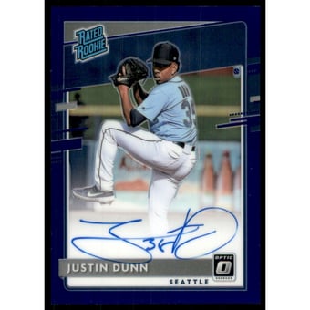 2020 Donruss Optic Rated Rookies Signatures Purple #12 Justin Dunn/125