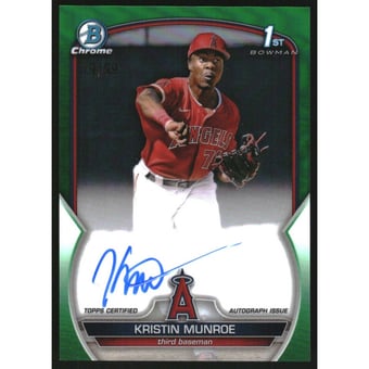 2023 Bowman Chrome Prospect Autographs Green Refractors #CPAKME Kristin Munroe
