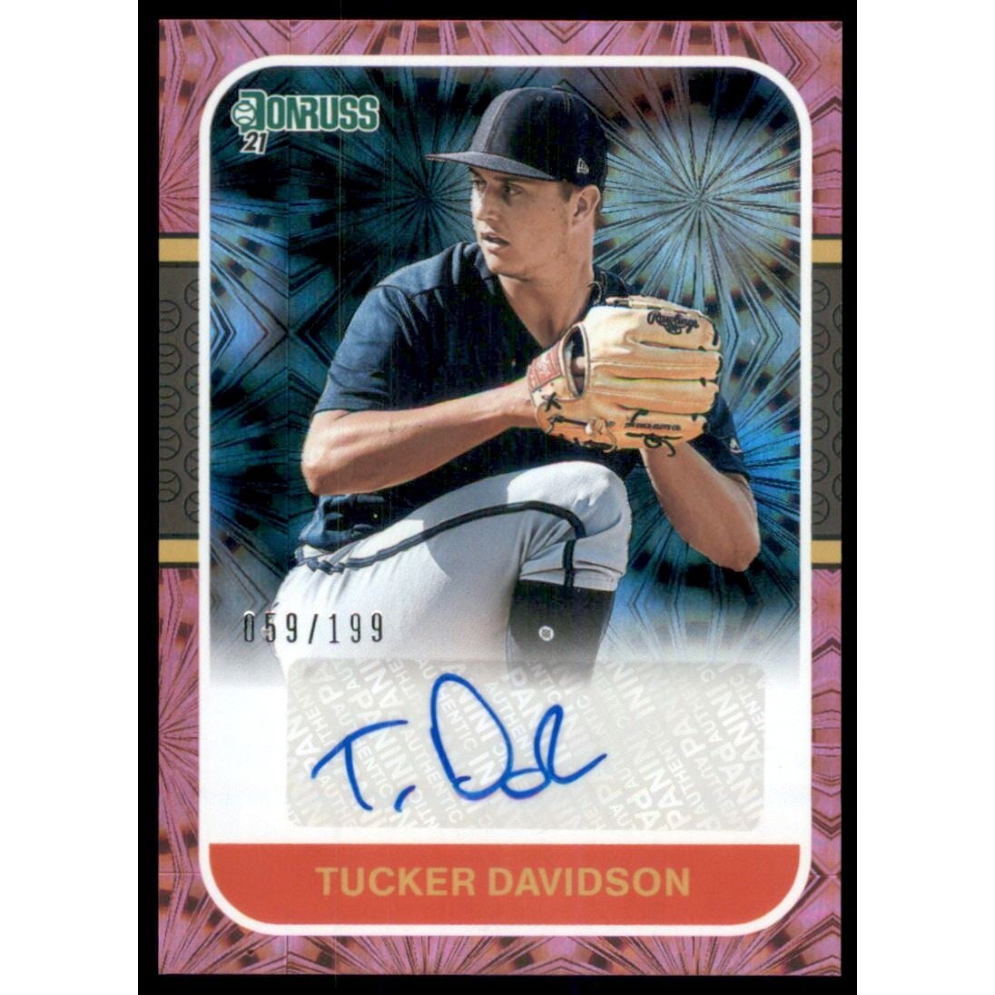 2021 Donruss Retro '87 Signatures Pink Fireworks #22 Tucker Davidson/199