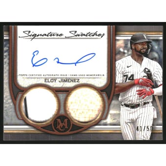 2023 Topps Museum Collection Signature Swatches Dual Relic Autographs Copper #SWDRAEJ Eloy Jimenez