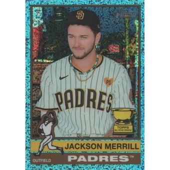 2025 Topps Heritage Chrome Light Blue Sparkle Refractors #422 Jackson Merrill