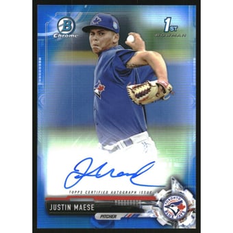 2017 Bowman Chrome Prospect Autographs Blue Refractors #CPAJM Justin Maese